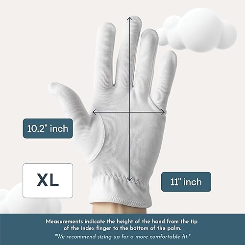 Miniatura 41 de Cottonnerie Guantes de algodón originales para manos secas para dormir, guantes hidratantes durante la noche, guantes hidratantes de manos, guantes