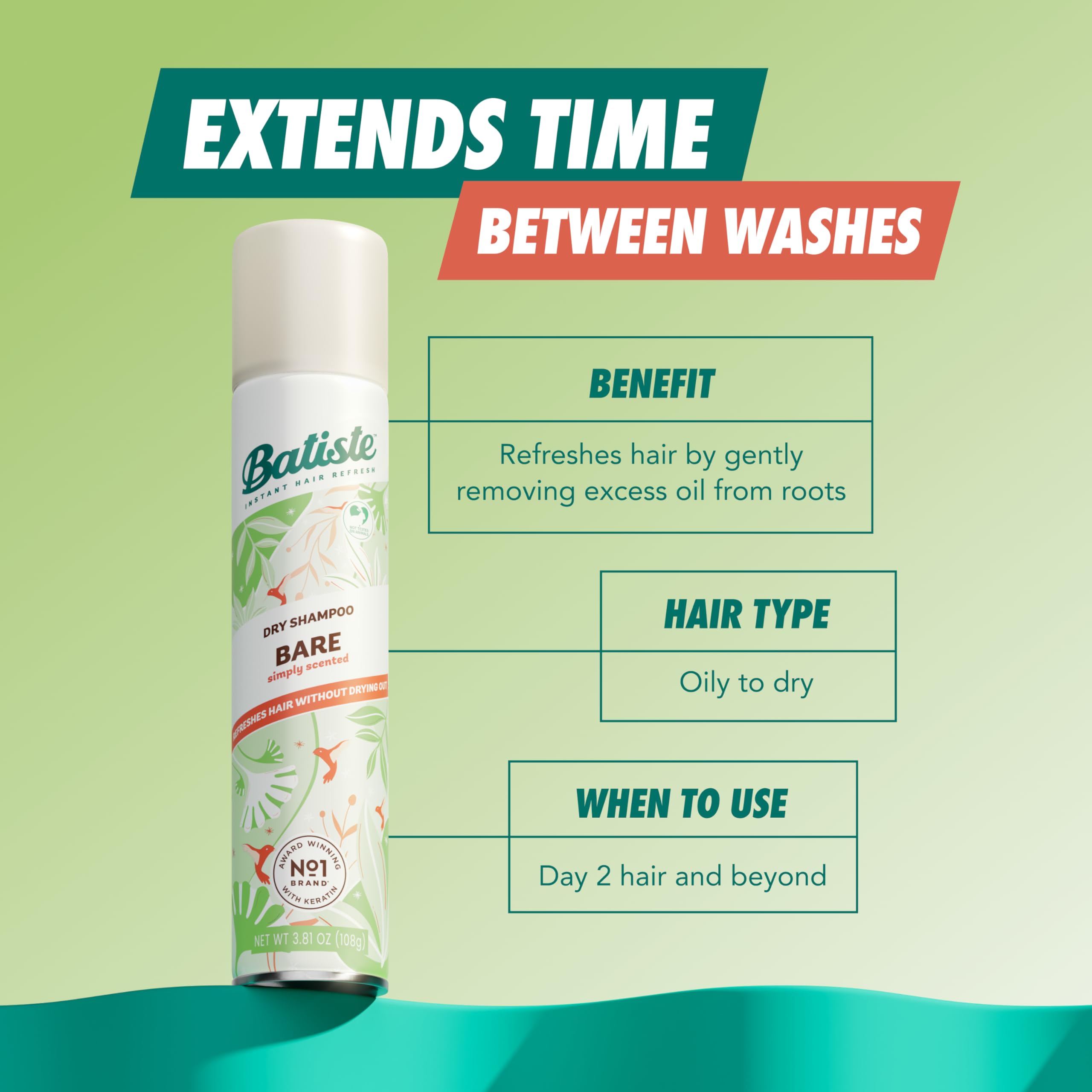 Batiste Bare Fragrance Dry Shampoo, 3.81 Oz, 3-Pack