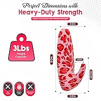 Vista 4 de Ganchos adhesivos para colgar en la pared, paquete de 3 ganchos de pared autoadhesivos con tiras adhesivas resistentes que soportan hasta 3 libras