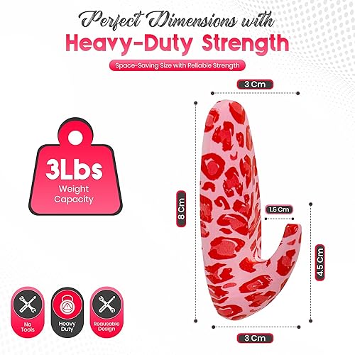 Miniatura 3 de Ganchos adhesivos para colgar en la pared, paquete de 3 ganchos de pared autoadhesivos con tiras adhesivas resistentes que soportan hasta 3 libras,