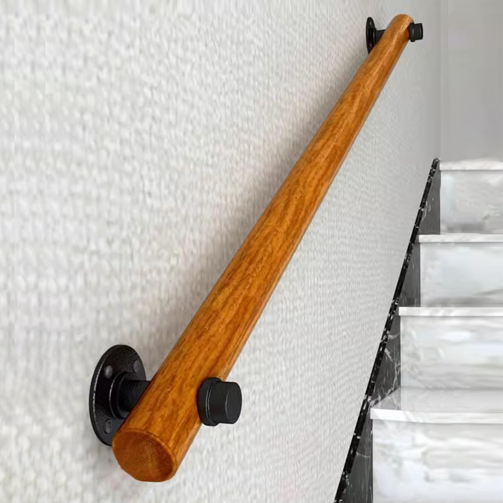 Kit de Soporte para barandilla de Escalera de Madera Antideslizante para Interiores y Exteriores, Ideal para la construcción de Villas y lofts. Incluye balaustres con Soportes de 600 cm/19,7