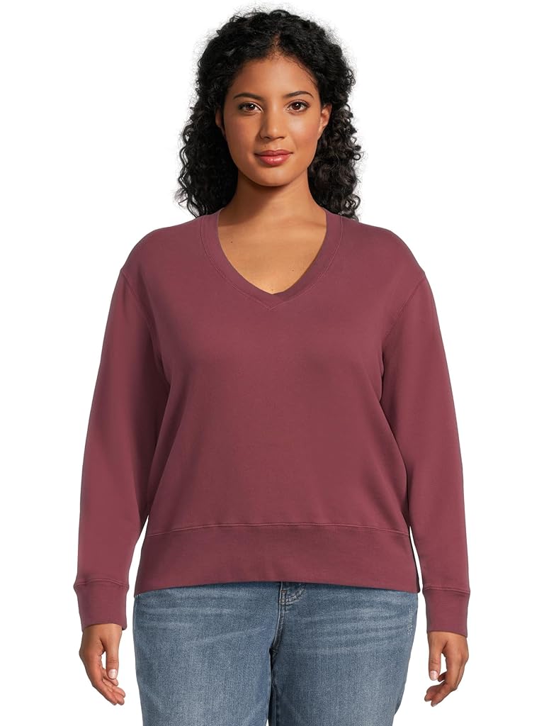 Brown Mod-o-doc Long Sleeve Deep-v Neck Sweatshirt