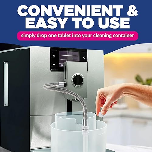 Miniatura 4 de 45 unidades, botella de 6.35 oz Tabletas de limpieza del sistema de leche para máquinas de café automáticas, compatibles con máquinas de café