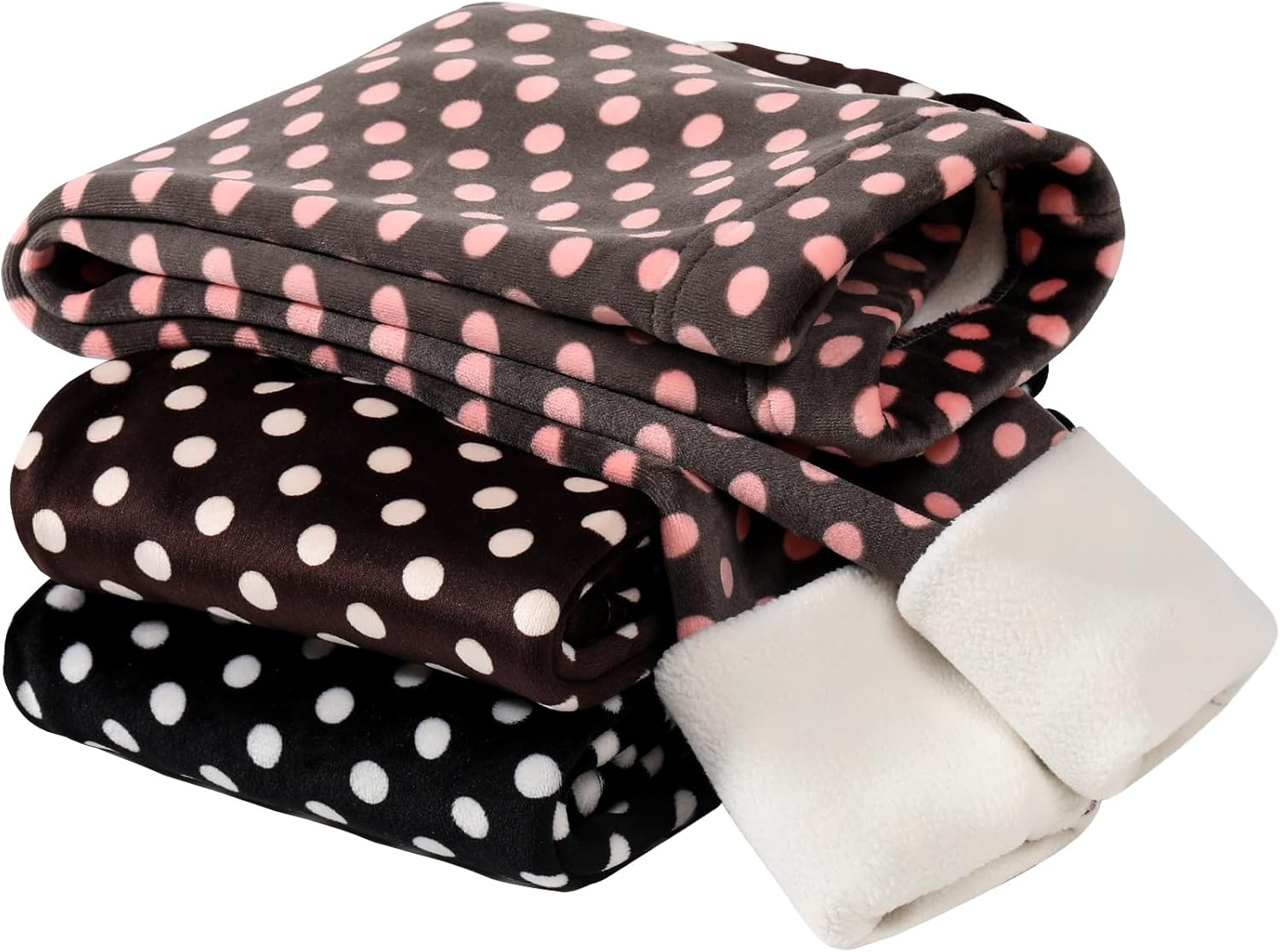 Girls Printing Fleece Lined Leggings Kids Warm Winter Pants Girls Stretch Thick Tights