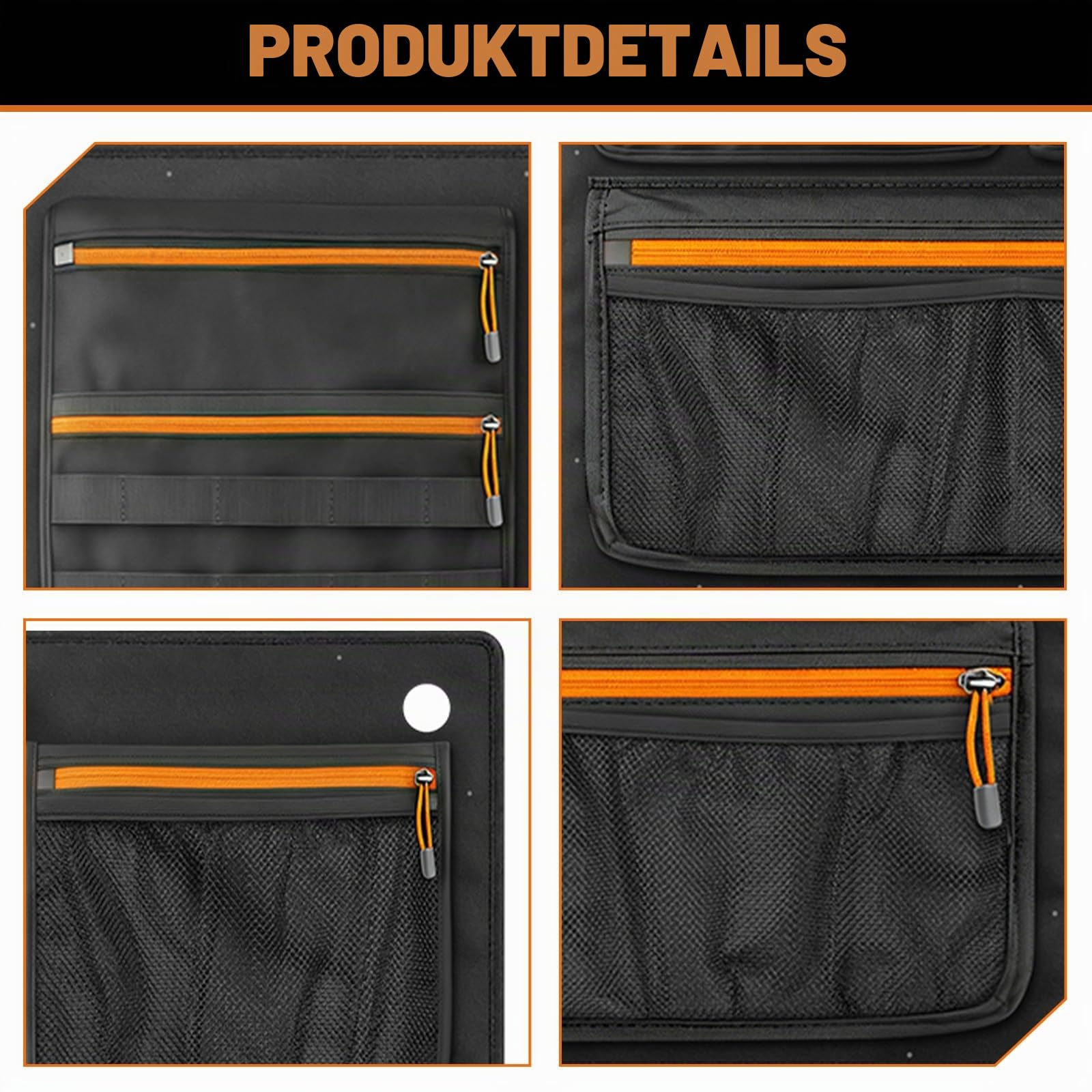 ZWPARTS Heckklappen Organizer kompatibel mit FIAT Ducato 2006-2023, 1 Paar Faltbar Scheunentor Aufbewahrungsorganizer Lagerorganisator Organizer für Wohnmobile Van Taschen