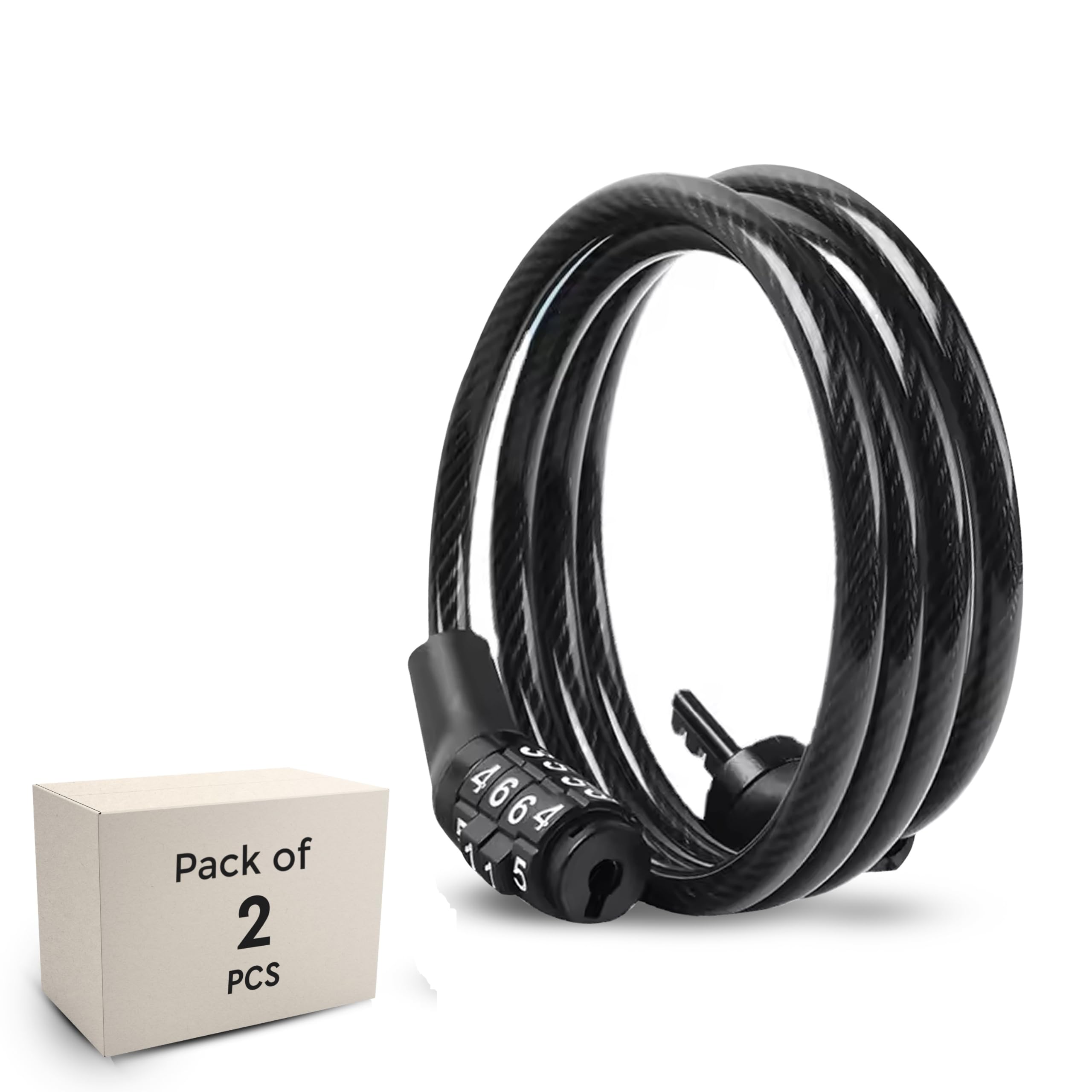 Robustt Keyless Numeric Bike Cable Lock - Pack of 2 | Preset Combination | Heavy Duty Anti-Theft Protection | Multi-Purpose Lock for Bike, Bicycle, Helmet, Luggage (B0CYCK9Q65) Amazon Price History, Amazon Price Tracker