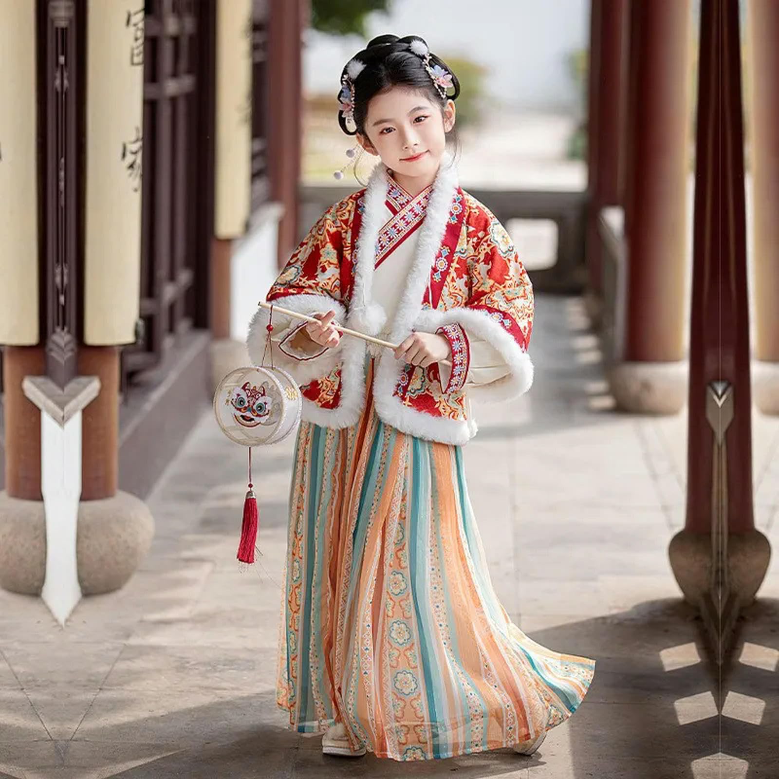 Hanfu - Gonna tradizionale cinese da principessa, invernale, calda, spessa, dinastia Tang, per eseguire abiti