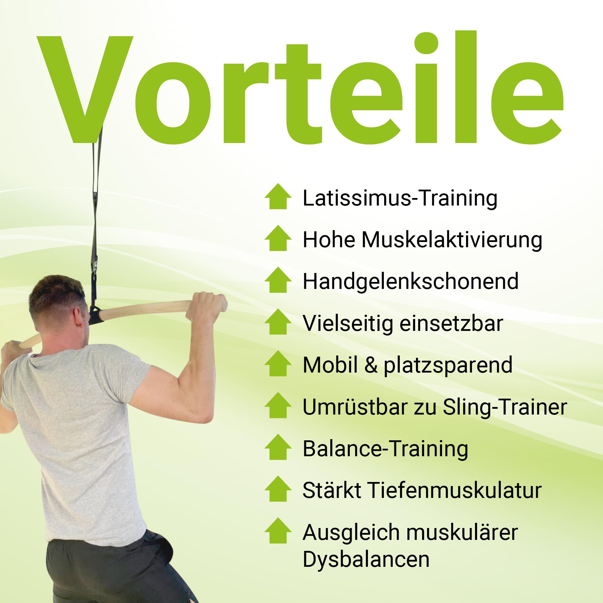 eaglefit - Premium Klimmzugstange aus Holz 100 cm - Ergonomisch gebogene Pull Up Bar für Decke, Garten & Baum - Reckstange Outdoor & Indoor für Klimmzüge - Verstellbar zum Aufhängen inkl. Zubehör