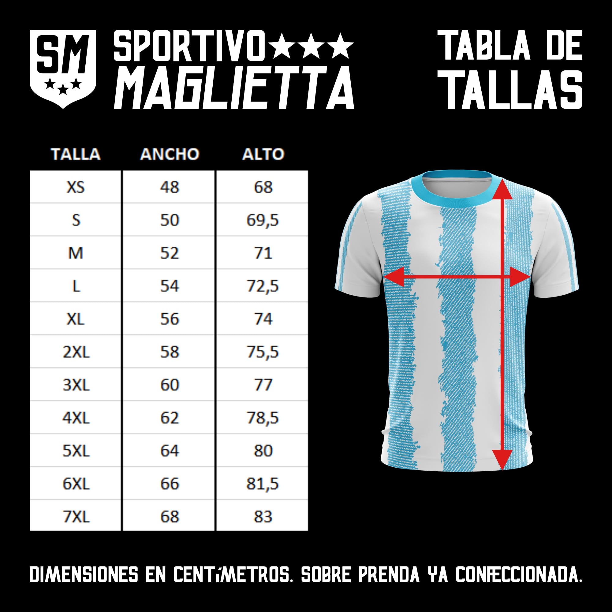 Lionel Messi & Argentina. Camiseta Deportiva, de fútbol. Estilo Deportivo. Unisex. 100% Interlock. Diseño de fantasía. Somos Sportivo Maglietta. CAM0092.