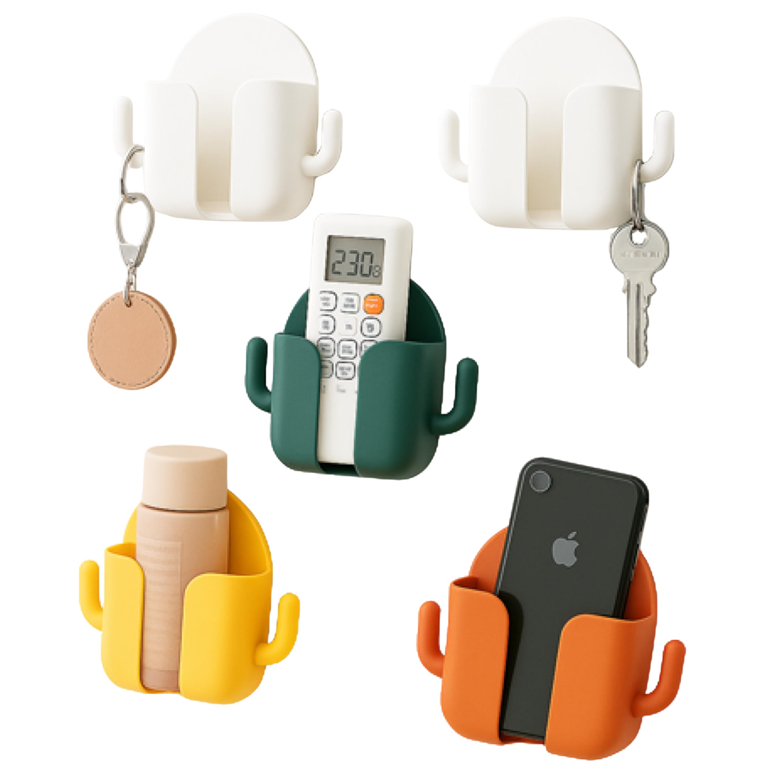 FROVA Mobile Holder for Home – Self-Adhesive Mobile Stand for Wall with Dual Hooks, Multipurpose Remote Holder Wall Mount for Phone, AC Remote & Earphones – Durable ABS Build, Pack of 4 (Random Color)-image-14