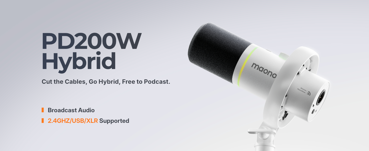 Amazon.com: MAONO PD200W Hybrid Wireless Podcast Microphone for PC