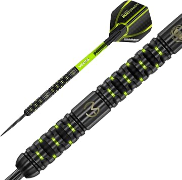 WINMAU Michael van Gerwen MvG Adrenalin Tungsten Steeltip Darts Set with Prism Flights and Vecta Shafts (Stems)
