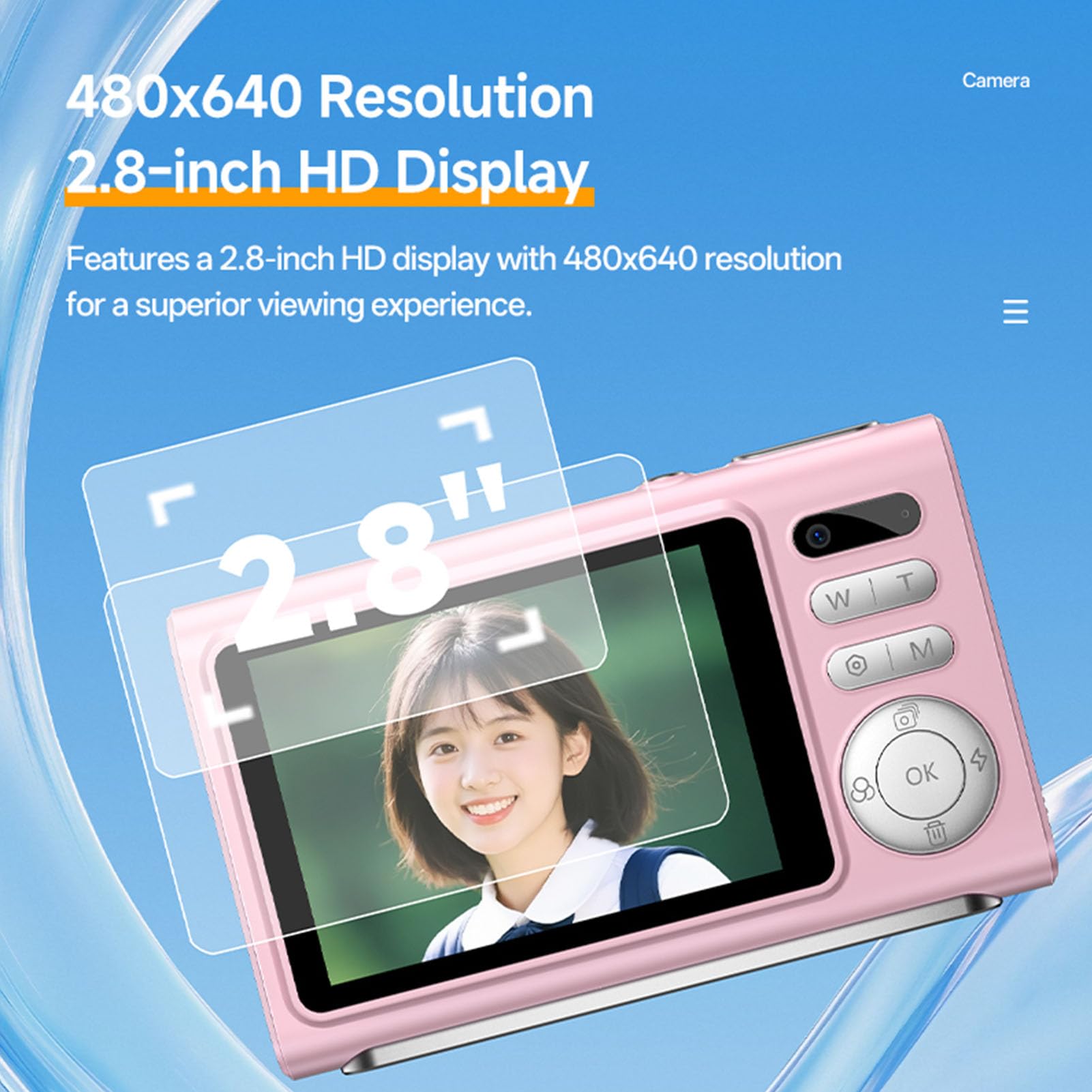 Fotocamera Digitale Compatta con Zoom 16X 4K per Fotografie di Viaggio con Flash a Doppia Fotocamera, Vlog con Messa a Fuoco Automatica da 64 MP per Principianti (GREEN)