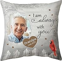Vista 33 de Hyturtle Almohada conmemorativa personalizada de condolencias con inserto de 12 x 12 pulgadas, regalos impresos de doble cara para la pérdida de un