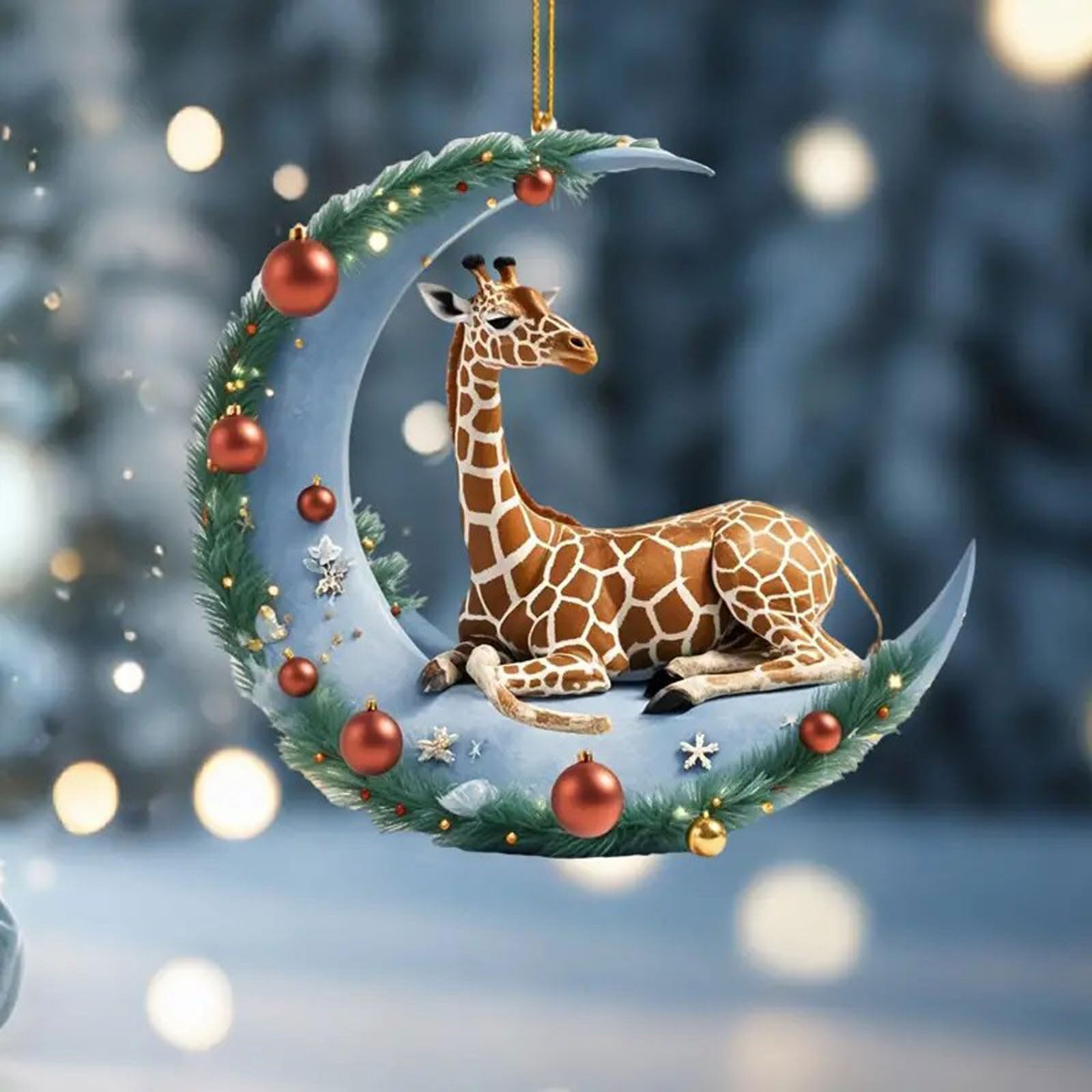 Christmas Ornament Decorations Clearance - Giraffe Christmas Tree Pendant and Car Hanging Ornaments for Xmas Tree, Holiday Party, Festive Season, Birthday Gift