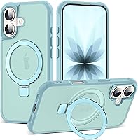 Vista 106 de Funda de grado militar compatible con iPhone 14 Plus de 6.7 pulgadas, con soporte magnético invisible tipo anillo, compatible con MagSafe y gran