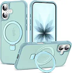 Capa compatível com iPhone 2025 com suporte magnético invisível de anel de vedação de grau militar, capa de telefone translúcida para iPhone 2025 de 6,1 polegadas [compatível com Mag-Safe