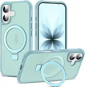 Capa compatível com iPhone 2025 com suporte magnético invisível de anel de vedação de grau militar, capa de telefone translúcida para iPhone 2025 de 6,1 polegadas [compatível com Mag-Safe