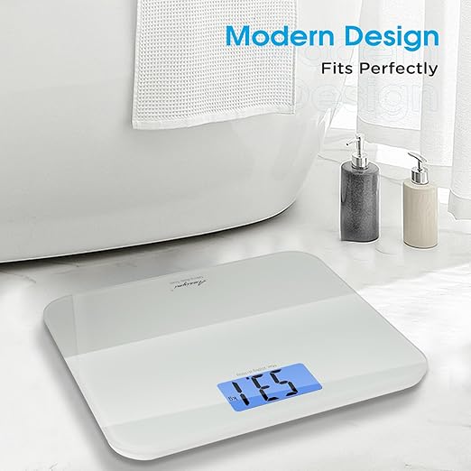 Báscula Parlante Digital de Baño, Precisión 0.2 lb, Capacidad 551 lb, Pantalla LCD miniatura 8