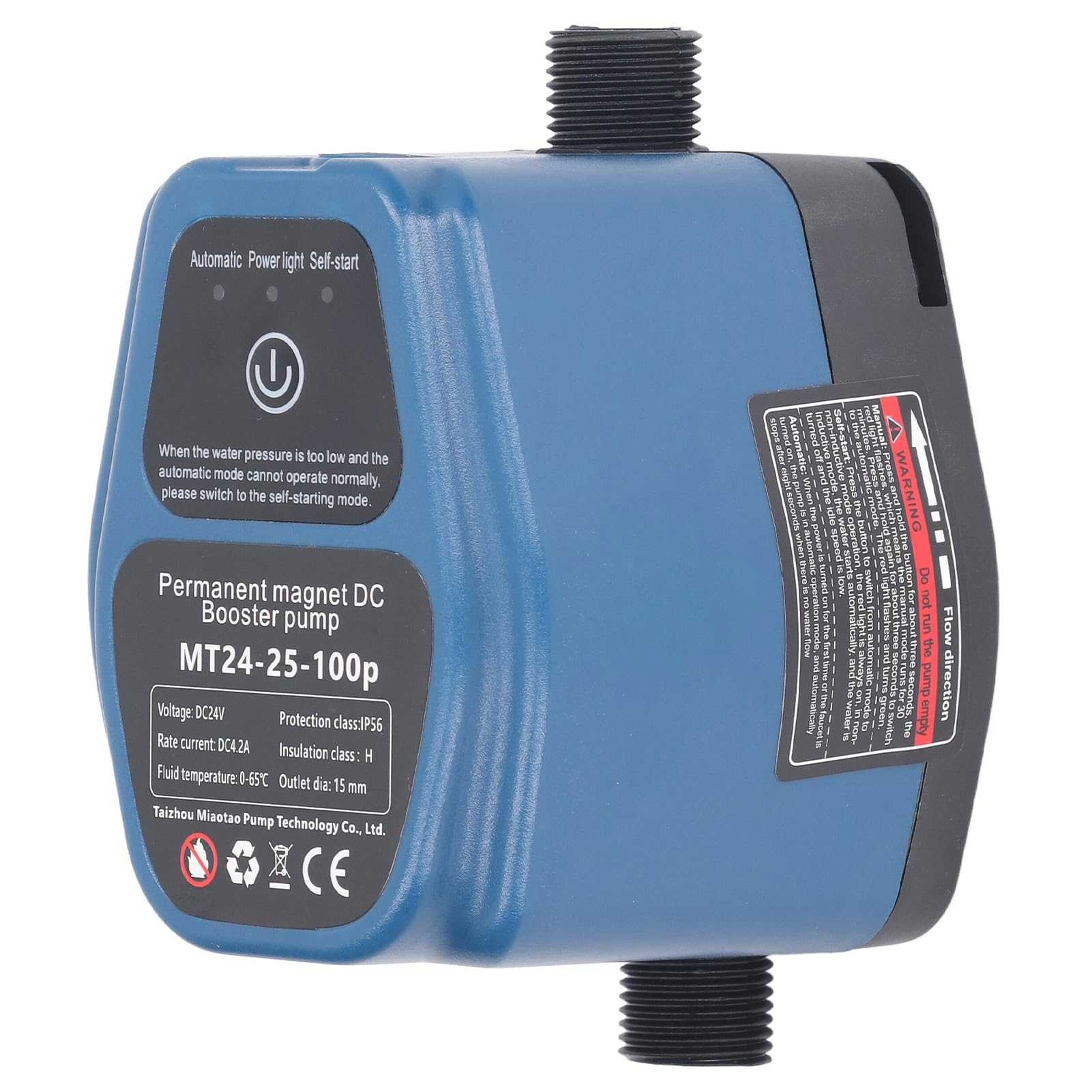 Bomba de refuerzo de presión de agua, 100 W, 24 V, sensor inteligente automático, bomba de refuerzo de calentador de agua doméstico, 25 l/min, para grifo de cocina, ducha fría caliente, jardín