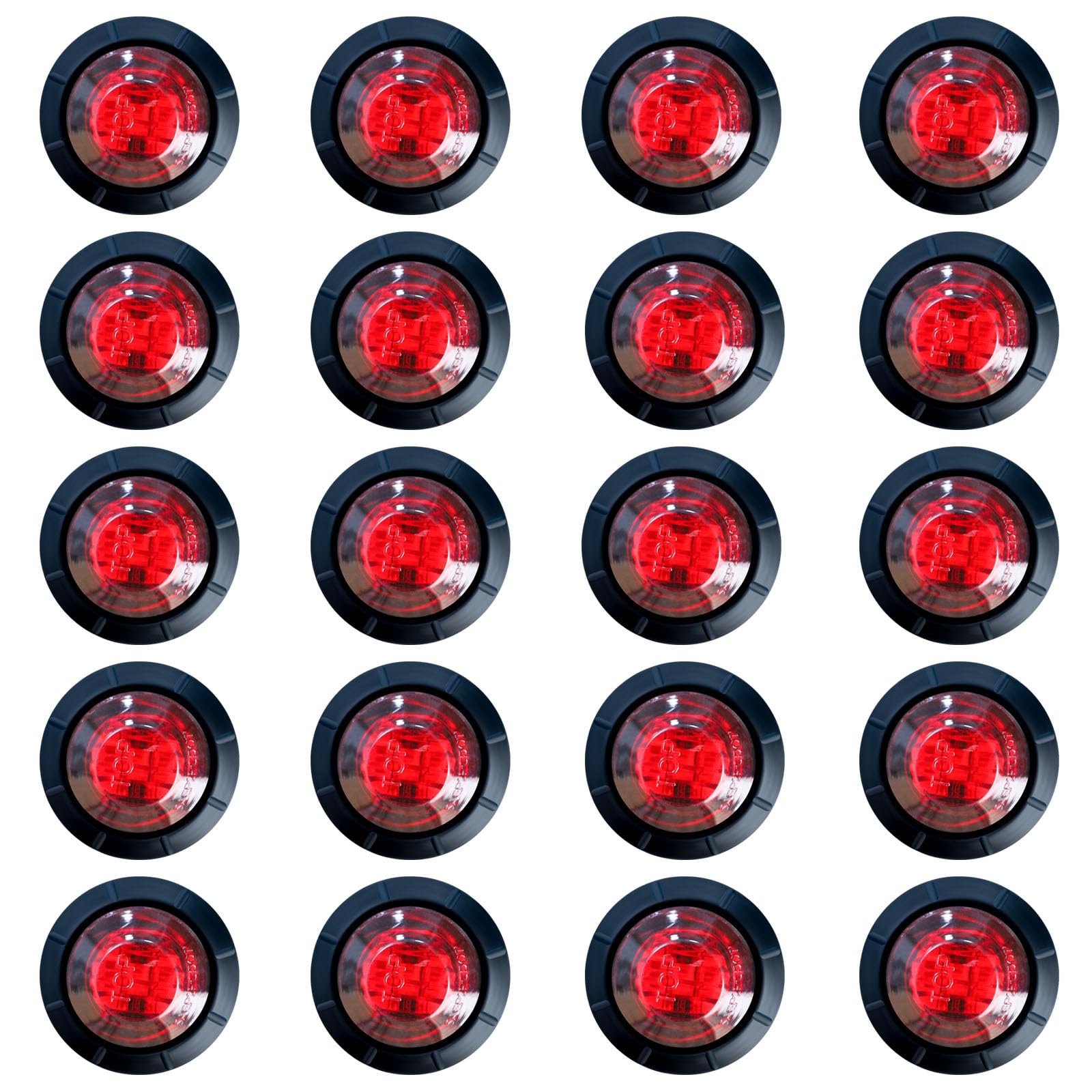 Photo 1 of ***ONLY 3****Yhoetid 3/4 inch LED Trailer Marker Lights, 20PCS RED LED Clearance Bullet Side for Truck RV Car Bus Trailer Van Caravan Boat. (12V 20PCS)
