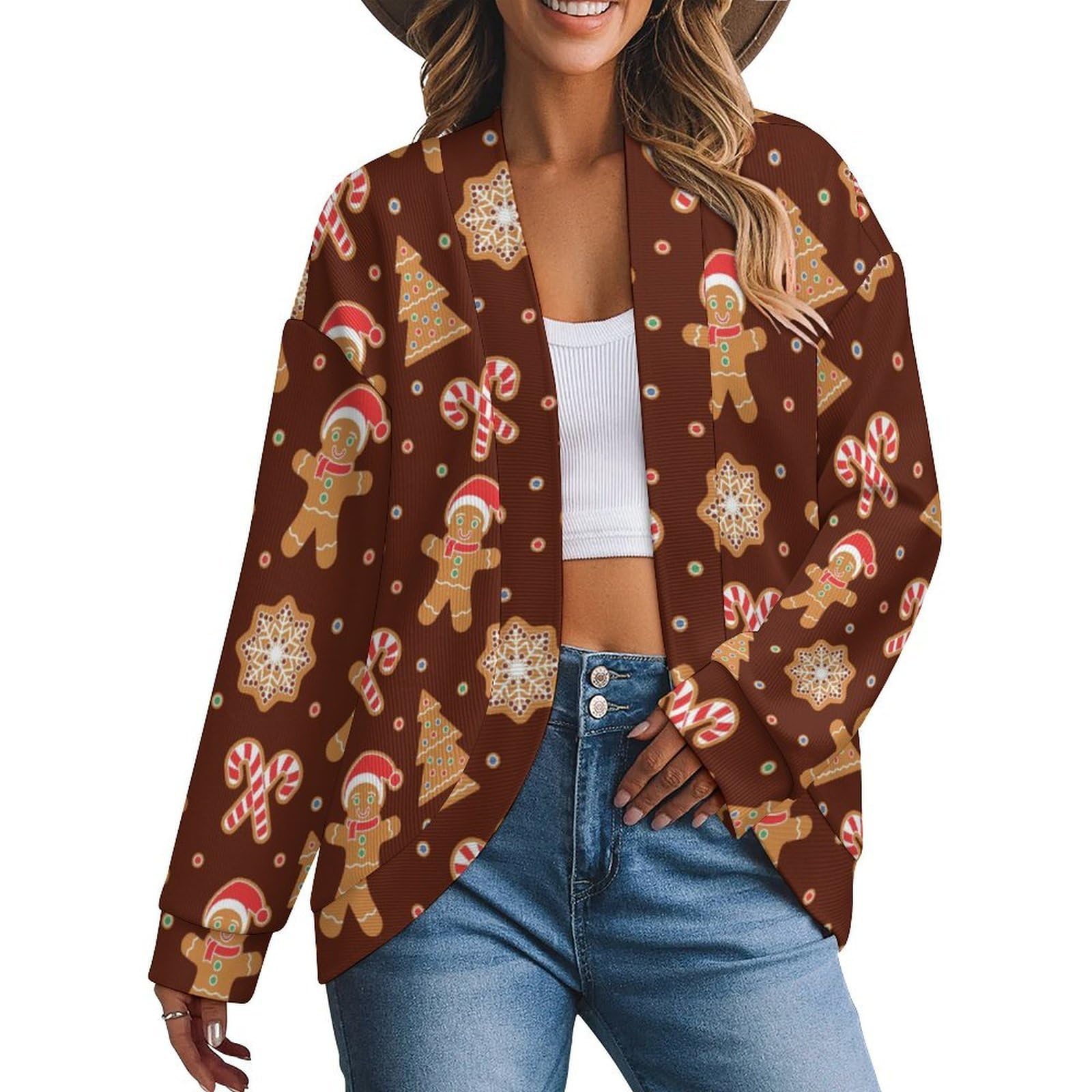 Womens Cardigan Long Sleeve Sweater Loose Stretchy Open Front Cardigans Outerwear Tops