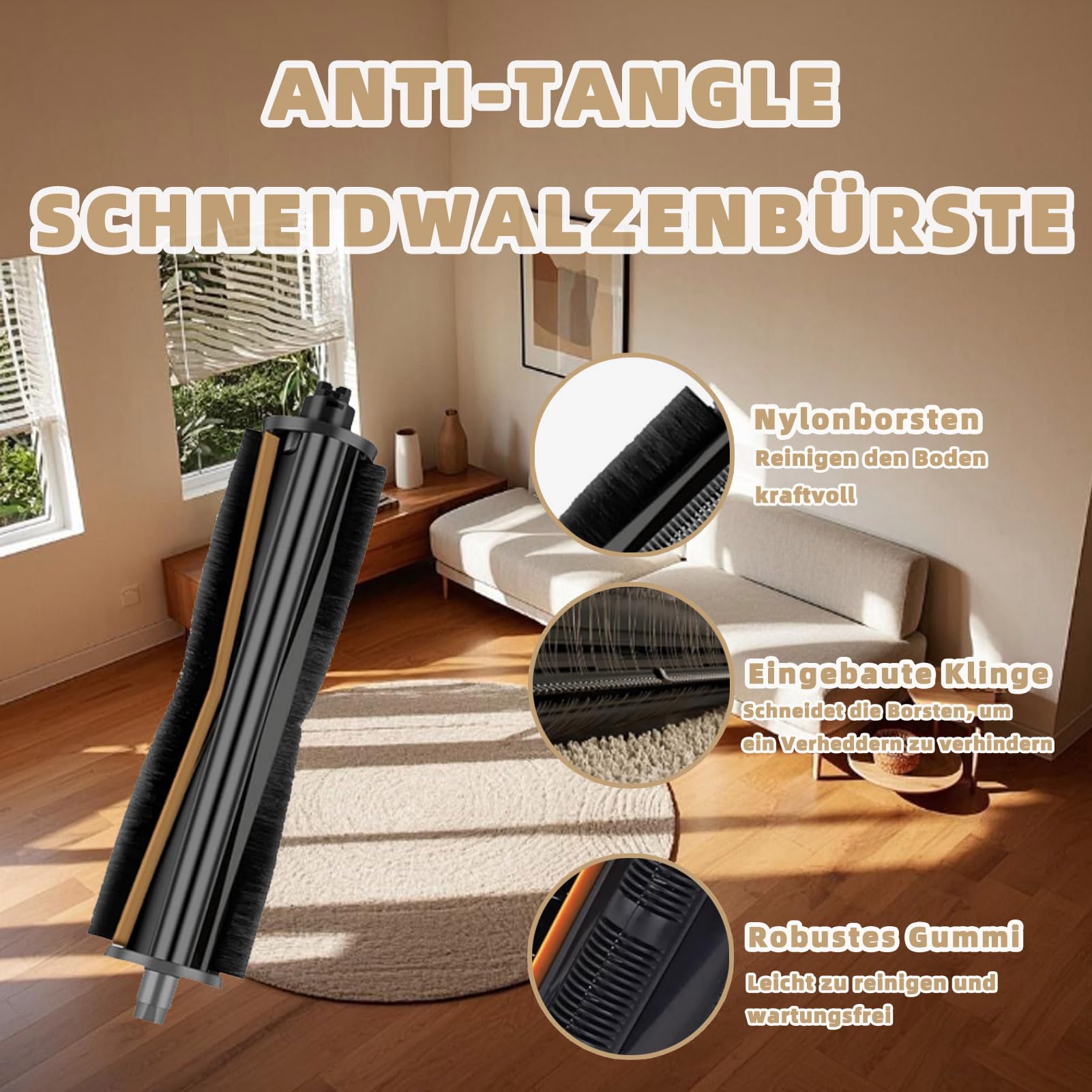 TriCut-borstel-accessoire voor de Dreame X40 Ultra Complete / L40 Ultra / X40 Master / L10s Ultra Gen 3 / Mova P50 Pro Ultra robotstofzuiger, 6 stofzakken, 4 zijborstels, 4 reinigingsdoeken, 4 filters