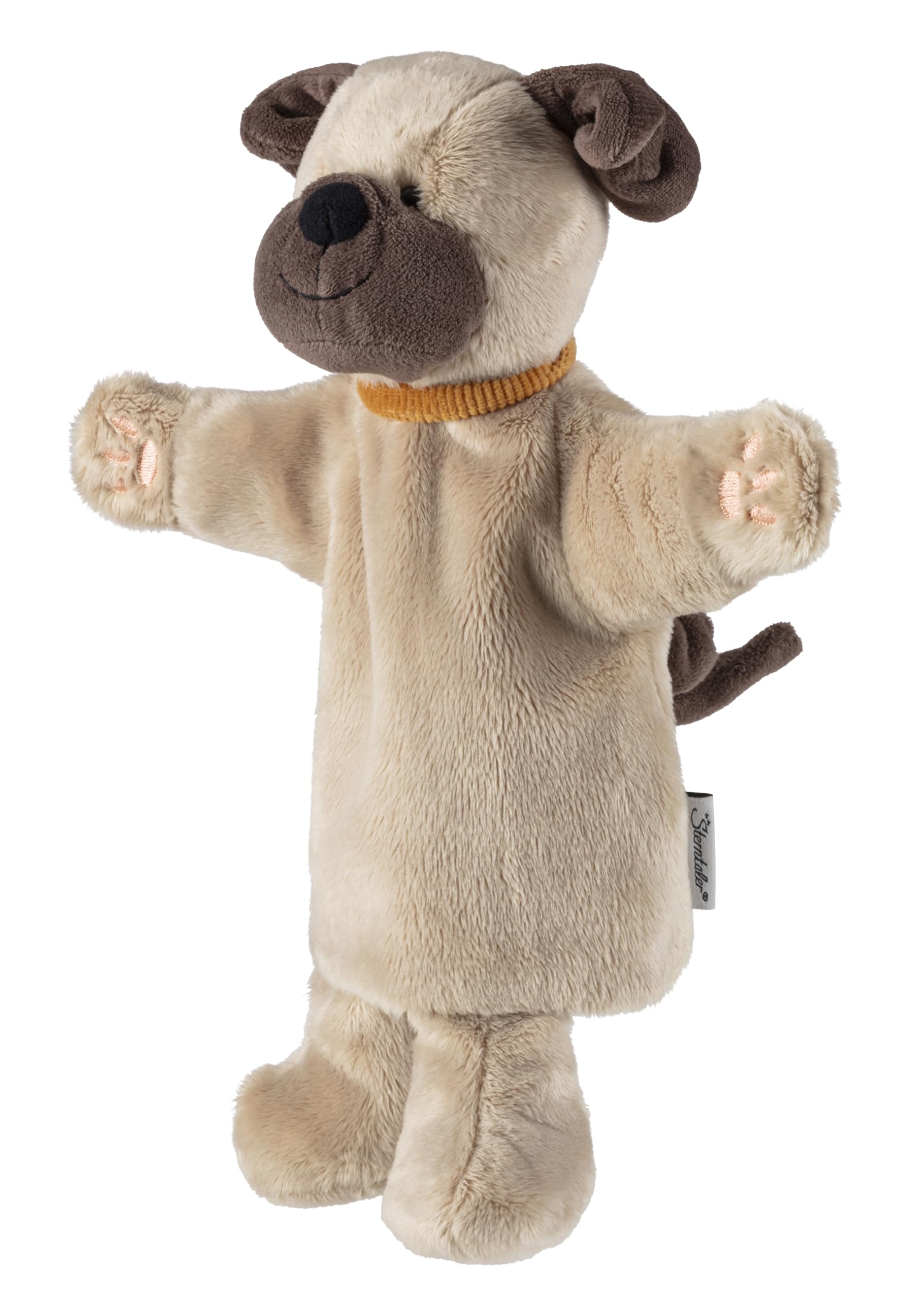 Sterntaler Bambola a mano per cani – giocattolo morbido per bambini per teatro delle bambole, raccontare, coccolare e promuovere la voce, perfetto compagno di gioco e idea regalo, marrone chiaro