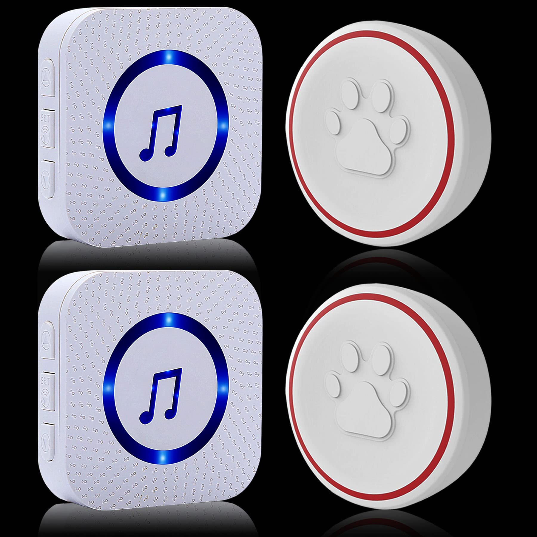 ChunHee Smart Dog Door Bell Wireless Puppy DoorBell for Potty Training, Dog Bells to Go Outside,Bells for Dogs to Ring to go Potty [New 2024]