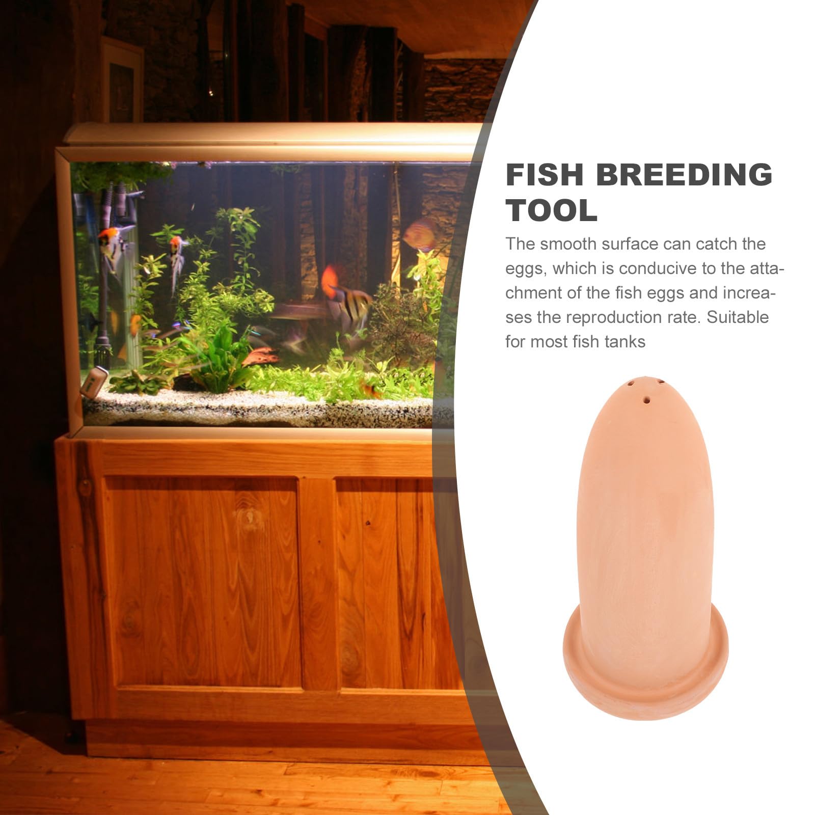 Cono de Cría para Peces de Cerámica Grande Cubo de Desove Alto Tanque para Reproducción Acuática Adecuado para Peces Ángel en Acuarios