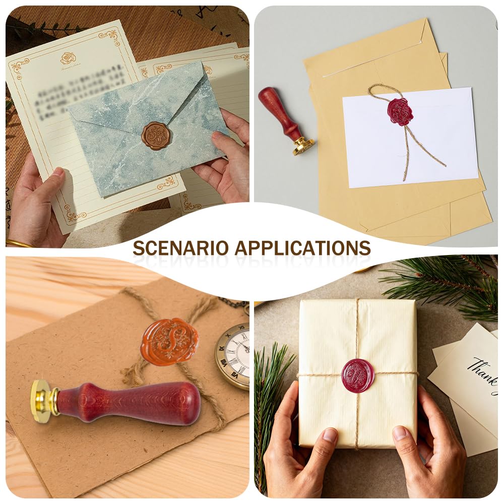 Kit Tampon à Cacheter 30 Pièces Sceau Cire Alphabet 26 Lettres A-Z pour Cartes de Vœux Mariage
