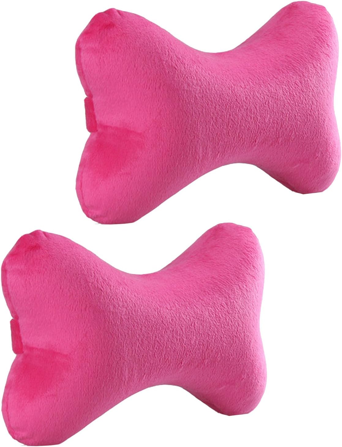 2 Pack--Love Home Dog Bone Pillow / Neck Pillow/car Pillow/ Memory Foam Neck Pillow/ Neck Rest Pillow/ Car Neck Pillow- With Washable Soft Microfiber Travel Pillowcase-- the Ultimate in Comfort,rose Red