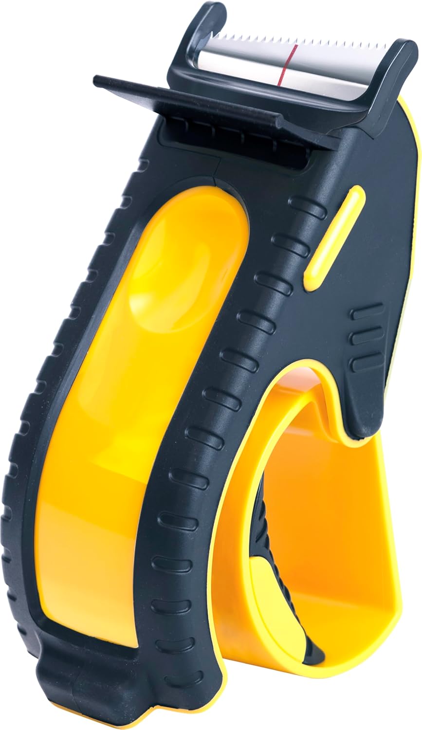 Marks International TENDEE TD-001YE Premium Tape Cutter Tape Cutter, Yellow | OPP Tape Cutter, Packaging, Packing, Non-Slip, Easy to Cut, Right Handed Use, Slim