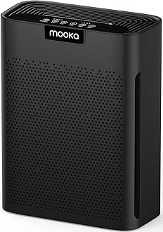 Air Purifiers for Home Large Room 2200 Ft² with Washable Filters, MOOKA H13 HEPA Air Purifier for Home Pets Bedroom with Fragrance, Air Cleaner for Smoke Dust Pollen Pets Hair Odor, KJ190L Black