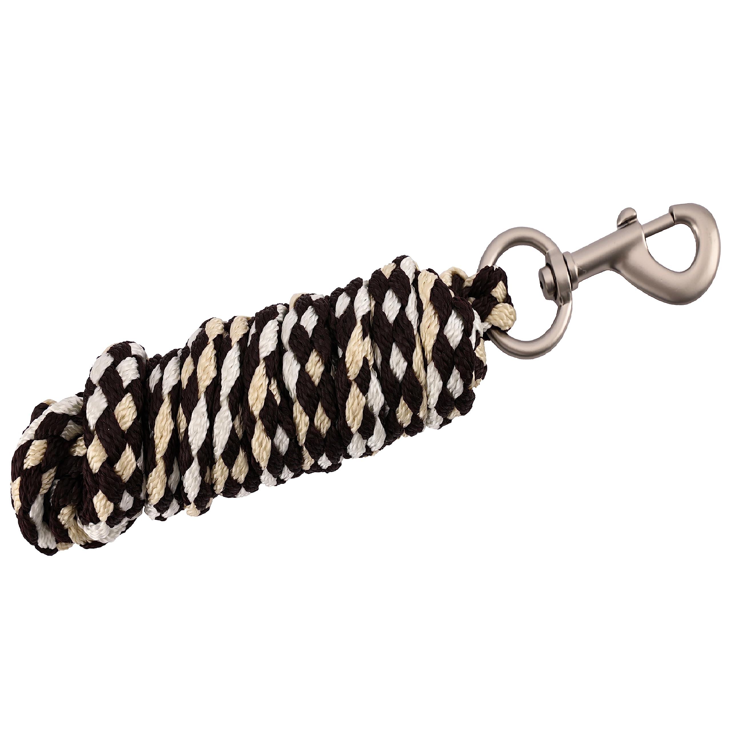 Longe pour cheval - Corde d'attache dans différents designs élégants, longe, corde d'attache pour poney, âne, chèvre, long tricot avec mousqueton jaune brun