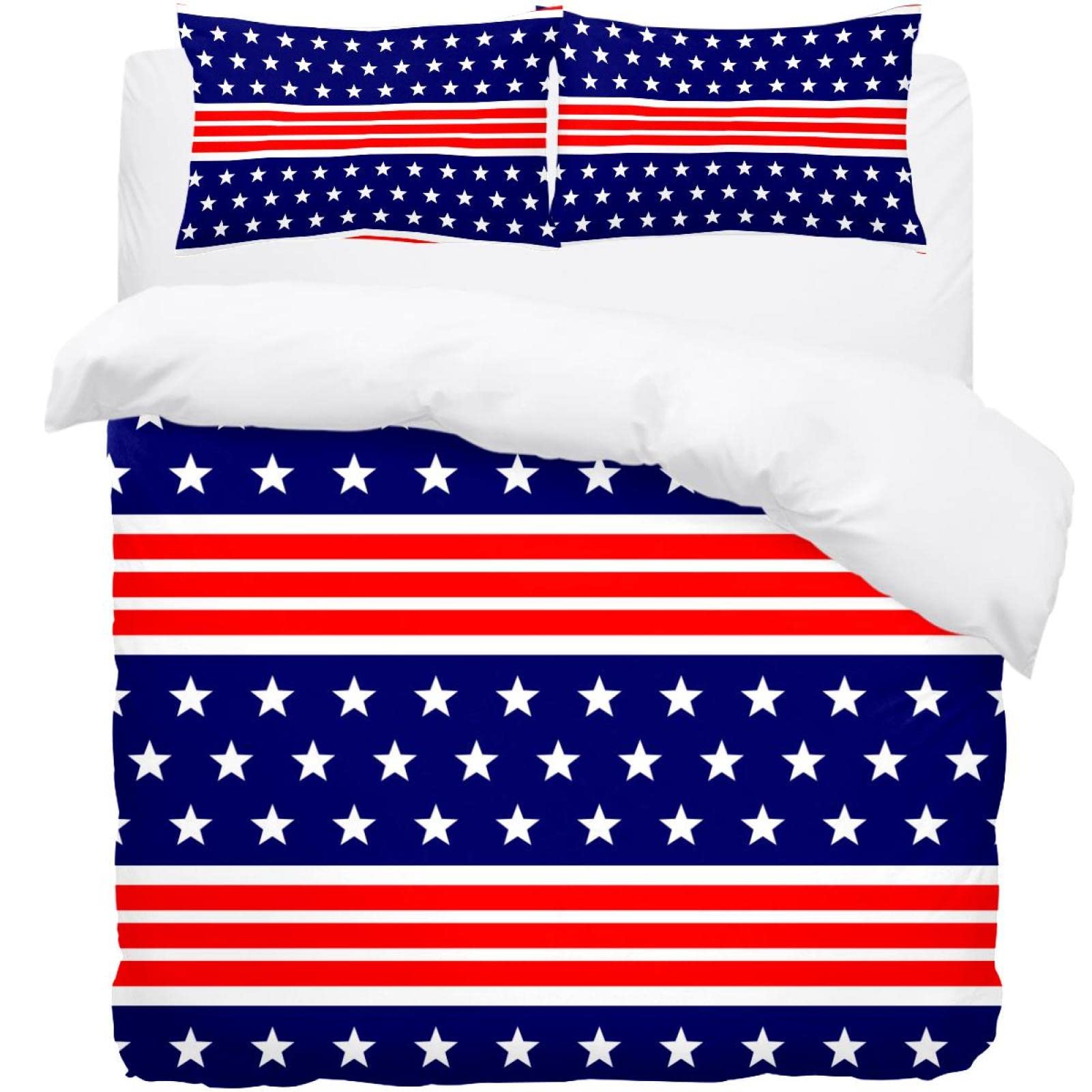 Parure de lit Star Stripe avec housse de couette et 2 taies d'oreiller