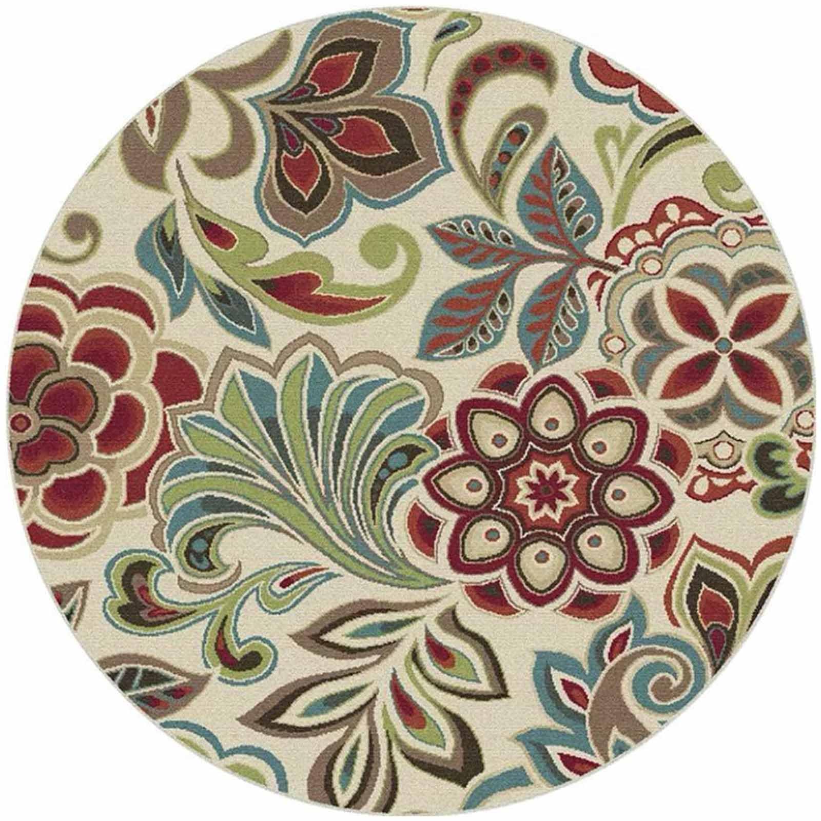 Tapis de chambre à coucher cercle floral multicolore 200cm pour grand salon