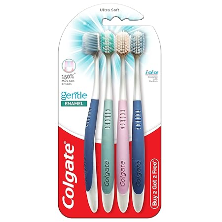 Colgate Kids Gentle Enamel Manual Toothbrush Combo Pack Offer, Ultra Soft Tooth Brush-4 Pcs,Multicolour