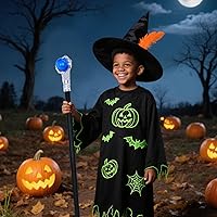 Vista 8 de Disfraces de Halloween, bastones para caminar, garra de dragón de fuego azul, varitas de orbe para caminar, bastón para fotos, accesorios decorativos