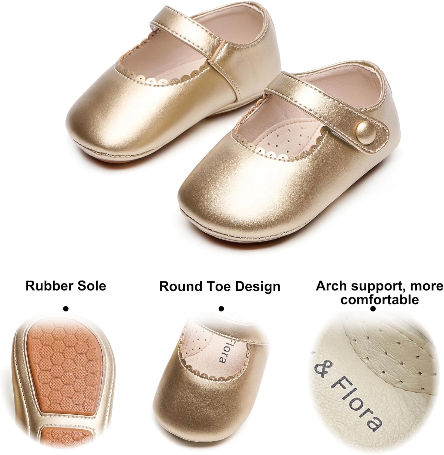 Soft Sole Baby Dress Shoes - Infant Baby Walking Shoes Moccasinss Rubber Sole Crib Shoes - Image 5