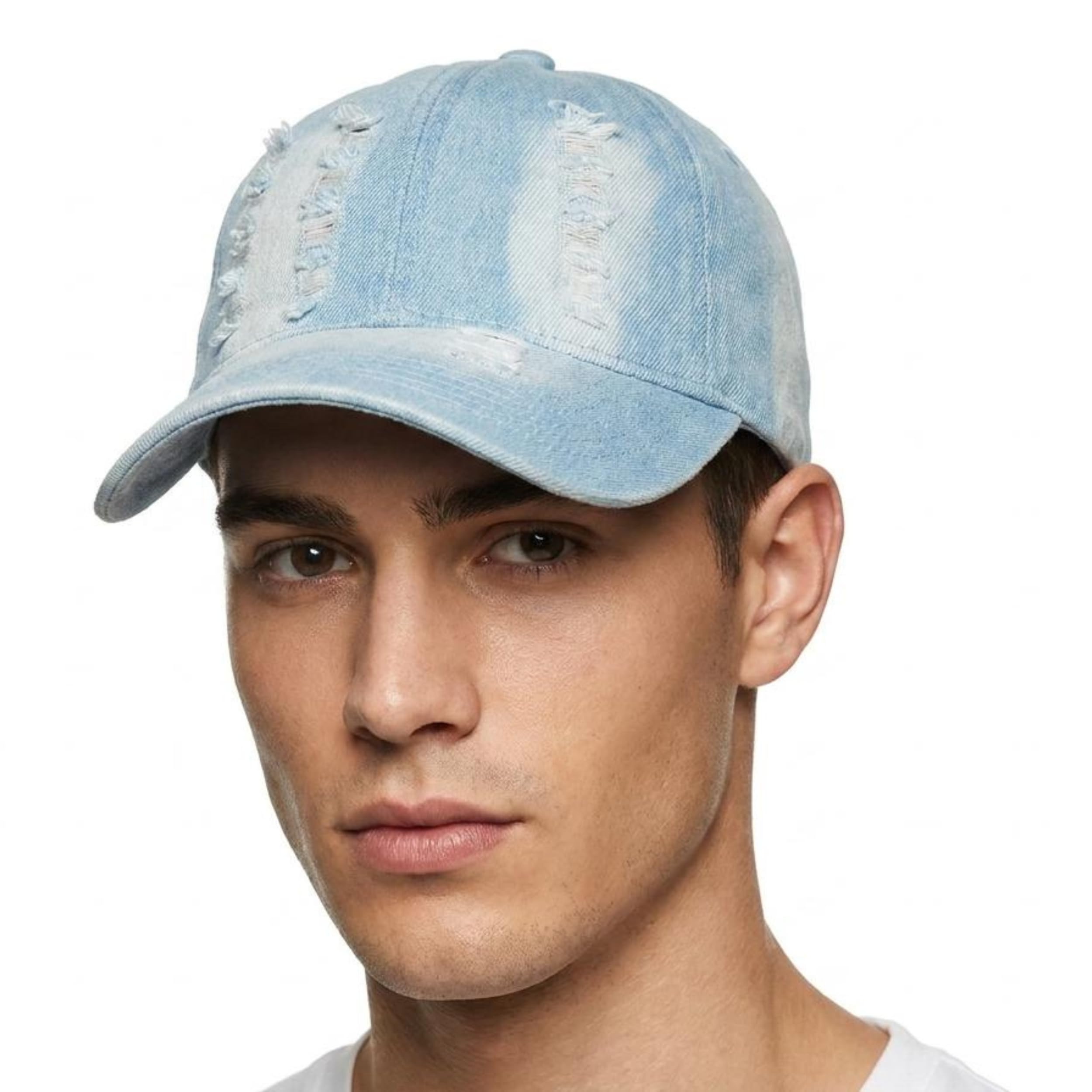 jamont Baseball Cap for Men & Women |Unisex Distressed Denim Breathable Cotton Stylish Ripped Sports Cap, Adjustable Summer Dad Hat for Outdoor Travel & Casual Wear-picture-23