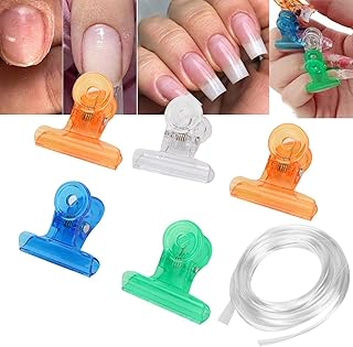 50 cm fibra de vidro de fibra de vidro com 4 peças de grampos de arte de unhas, fibra de vidro para unhas de seda, para extensão de seda de unhas de acrílico, ferramentas de salão de beleza, conjunto de ferramentas de manicure de salão