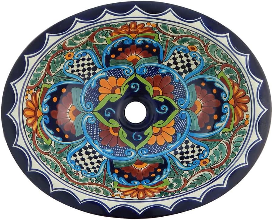 Talavera Mexican Handmade Ceramic Hand Painted Bathroom Sink 200