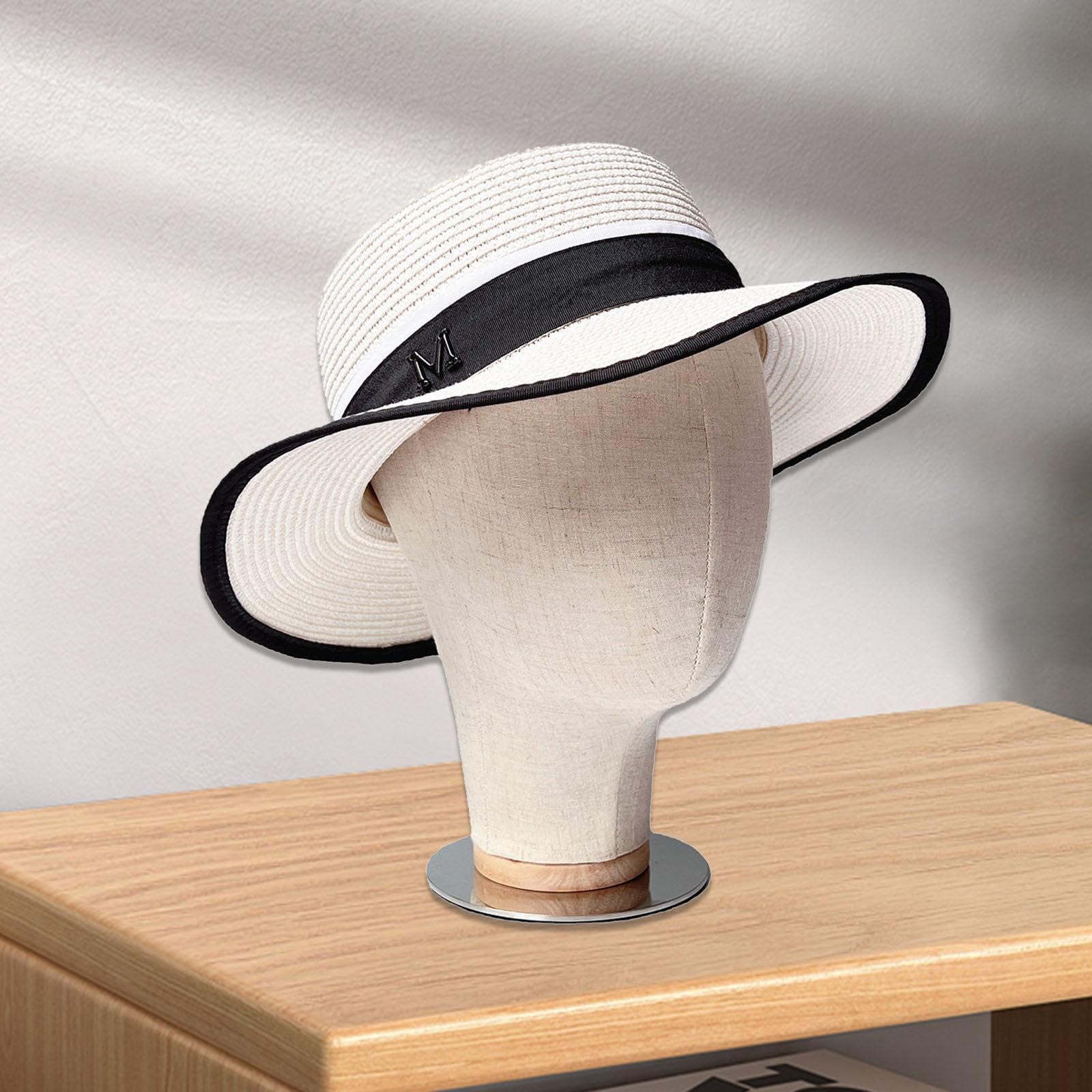 Fenteer Espositore per cappelli per parrucca, supporto per cappelli multifunzionale, testa di manichino per accessorio da barbiere, robusto, Fondo d'Argento