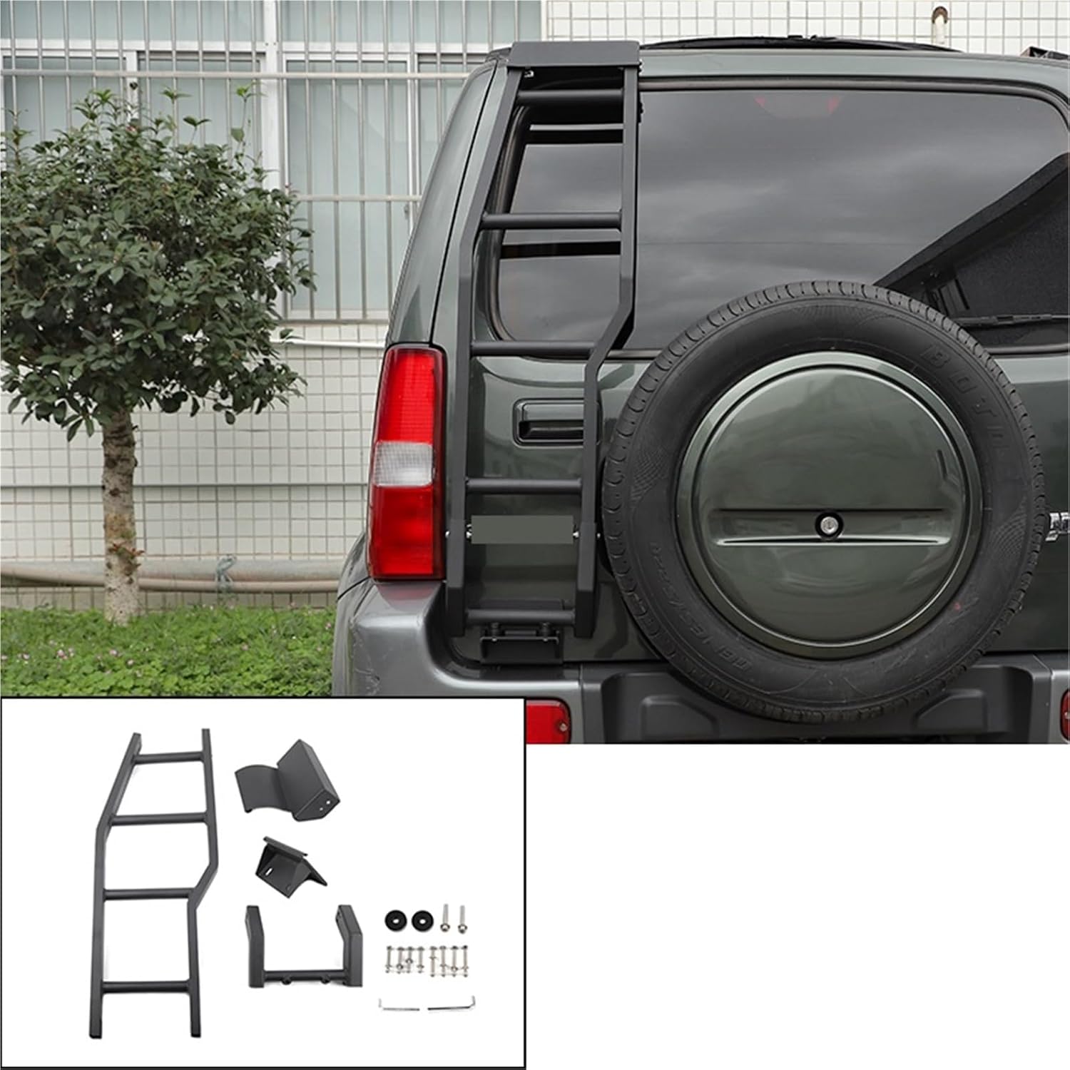 Car Rear Door Ladder Compatible with Suzuki Jimny JB33 Sierra JB43 1998 2017 Tailgate Ladder(B Style)