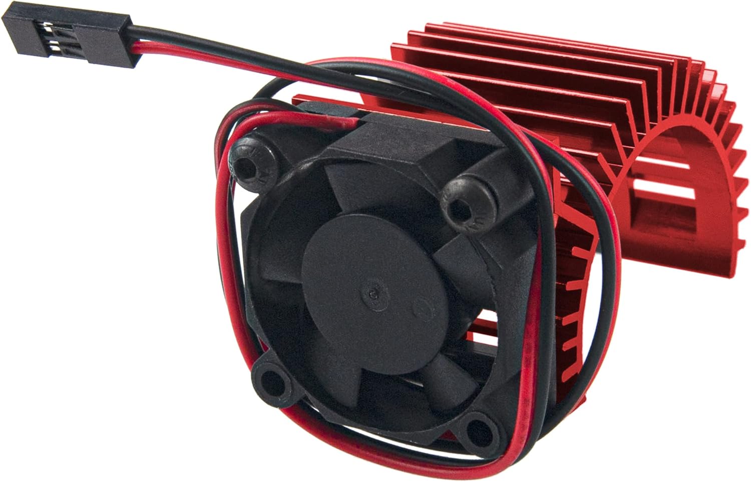 RC Motor Heatsink 540 545 550 Brushless Brushed Electric Engine Heat Sink with 5-6V Cooling Fan Compatible with Traxxas HSP HPI Wltoys Himoto Axial Tamiya 1/10 RC Crawler Truck Car (Red)