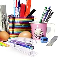 Vista 7 de Coopay Engrapadora de acrílico transparente púrpura con 2000 grapas plateadas para accesorio de escritorio de oficina (morado)