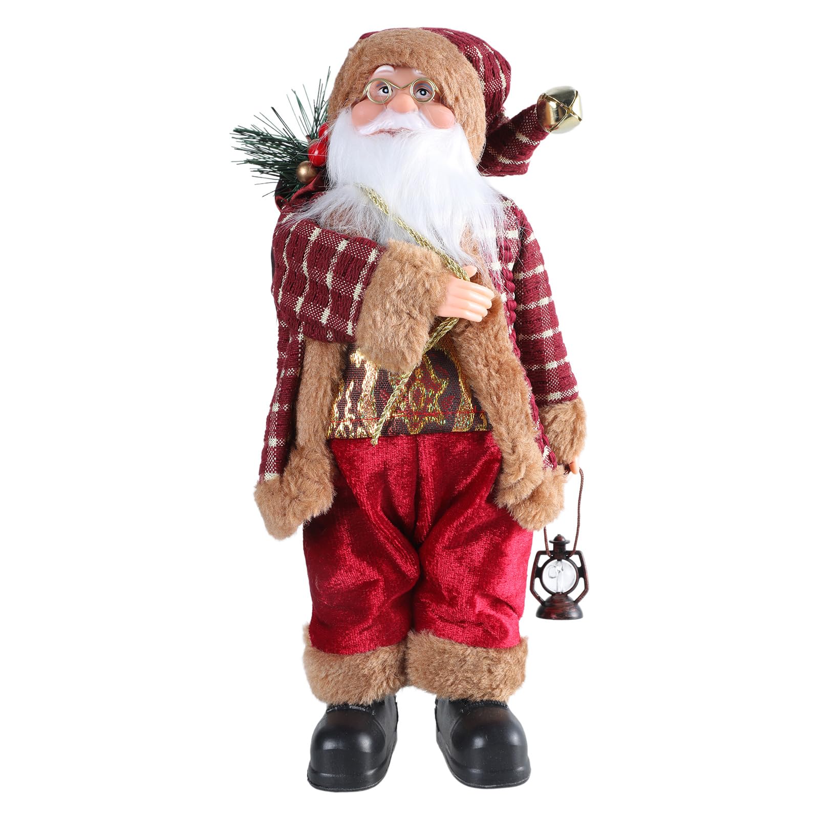 YROHGKPN 11.8" Standing Naughty Nice Santa Christmas Figurine Figure Decoration for Ornament Tree Decor Santa Statue Decorations Indoor Outdoor