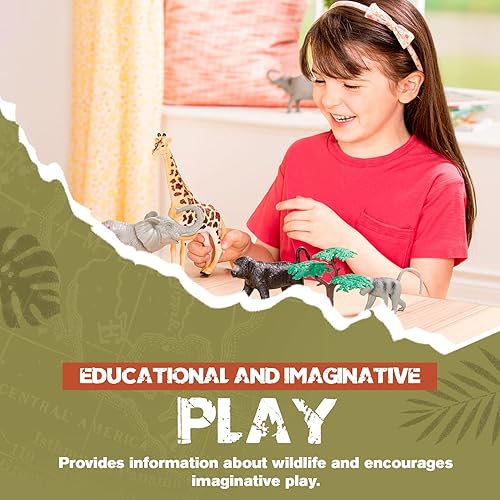 Miniatura 7 de Terra by Battat Jungle World - Juego de animales  Juguetes educativos para niños de 3 años  Figuras y accesorios realistas de animales 60 piezas
