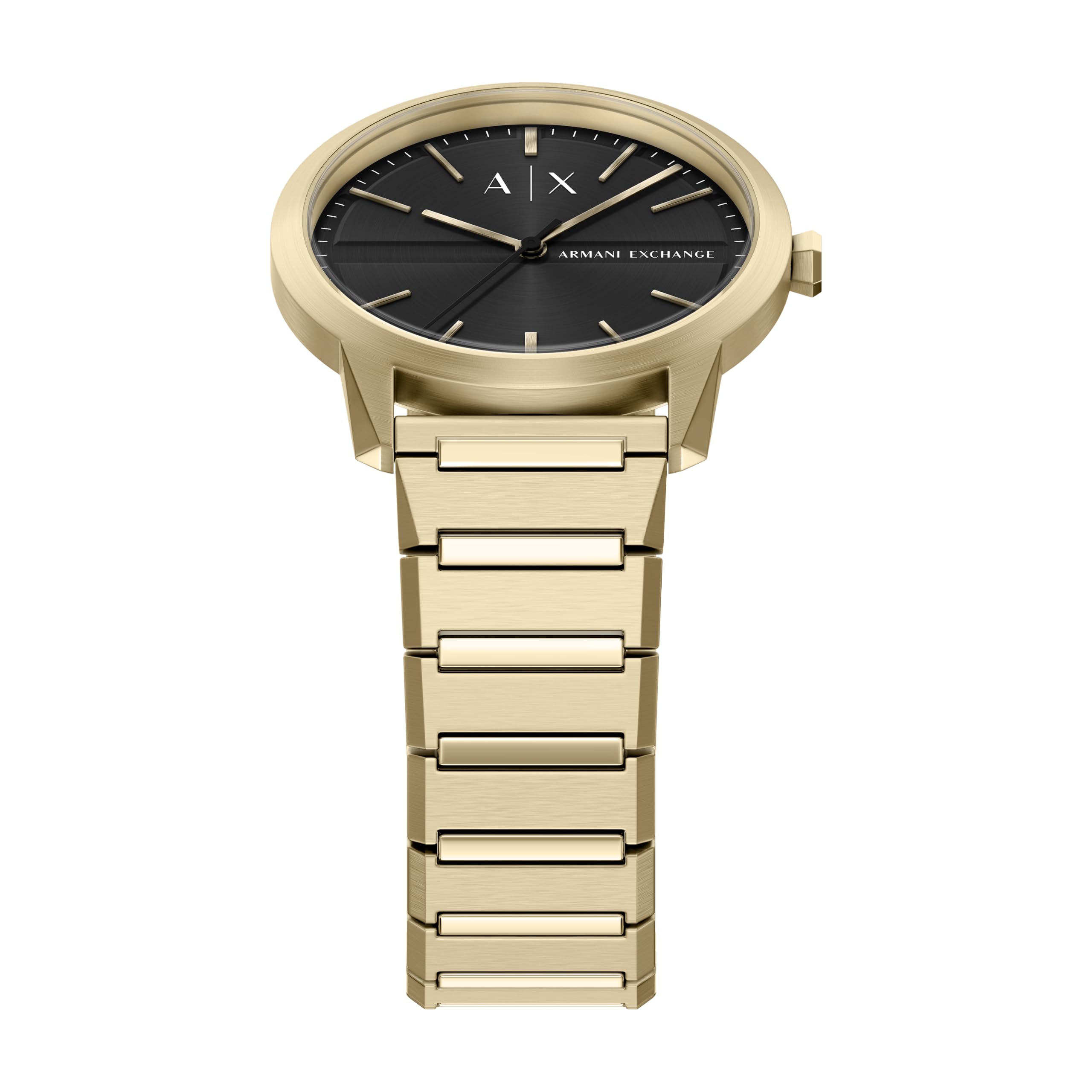 Armani Exchange A|X - Orologio da uomo a tre lancette in acciaio inossidabile dorato